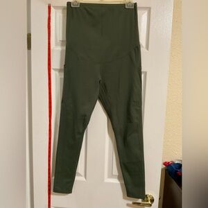 Poshdivah Olive Maternity Leggings With Pockets